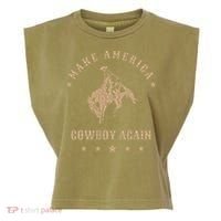 Make America Cowgirl Cowboy Again Garment-Dyed Women's Muscle Tee thumb 0