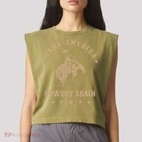 Make America Cowgirl Cowboy Again Garment-Dyed Women's Muscle Tee thumb 2