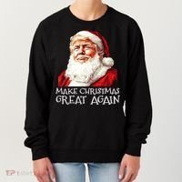 Make A Christmas Great Again Xmas President Trump Maga Santa Women's Sweatshirt thumb 0