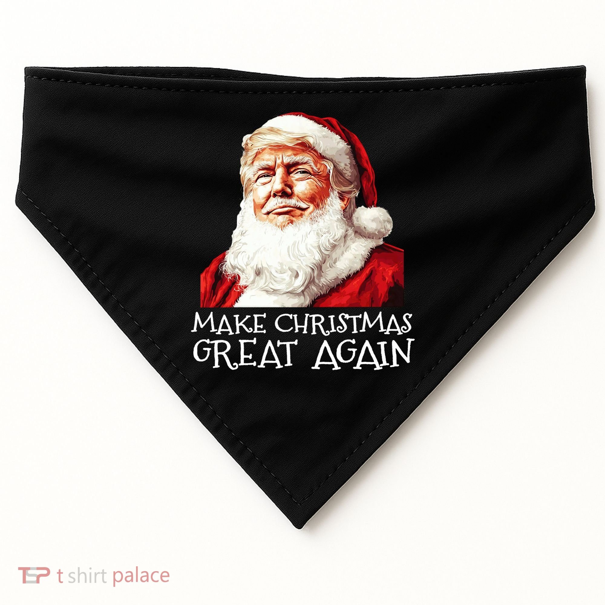 Make A Christmas Great Again Xmas President Trump Maga Santa USA-Made Doggie Bandana