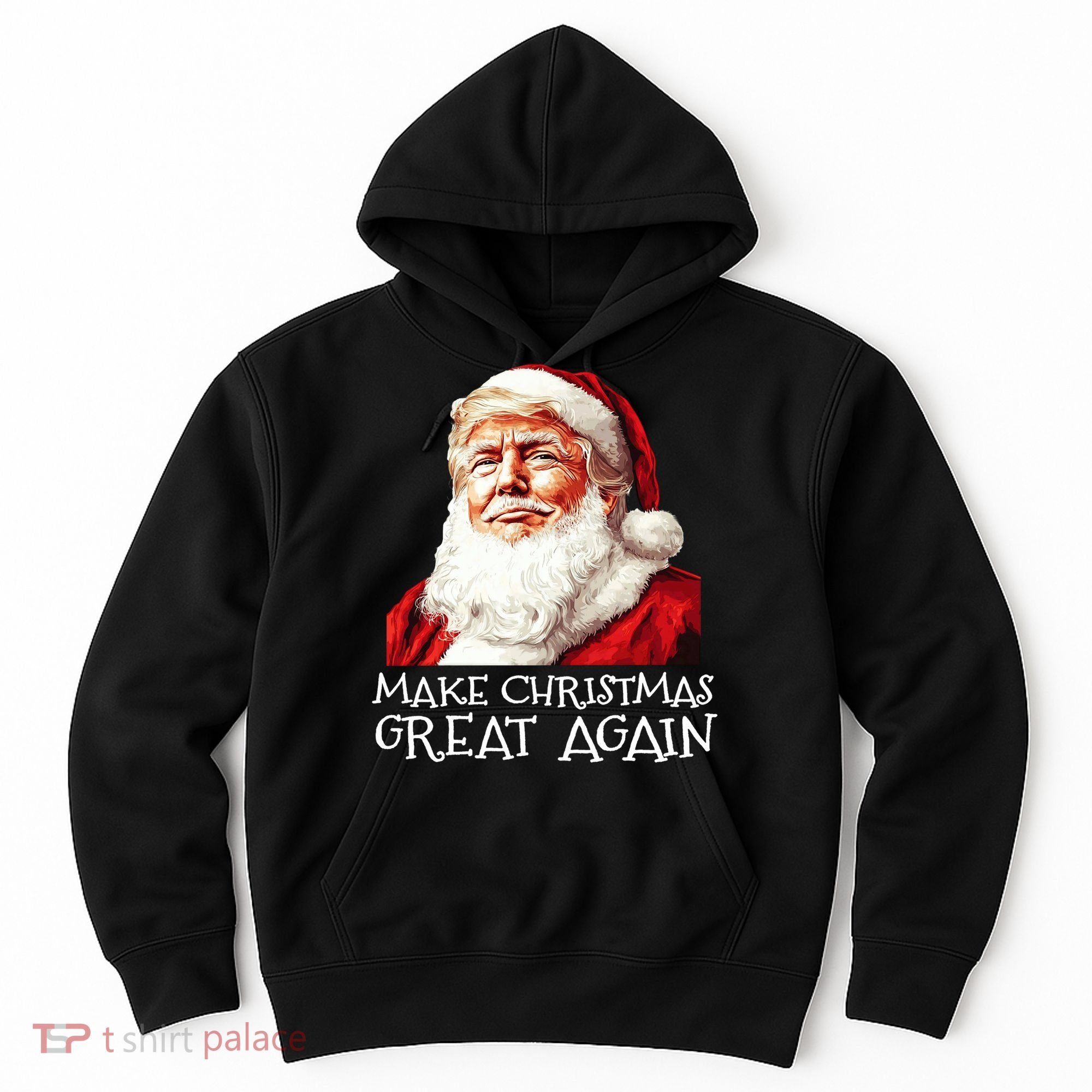 Make A Christmas Great Again Xmas President Trump Maga Santa Hoodie