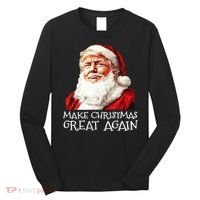 Make A Christmas Great Again Xmas President Trump Maga Santa Long Sleeve Shirt thumb 0