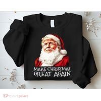 Make A Christmas Great Again Xmas President Trump Maga Santa Sweatshirt thumb 2