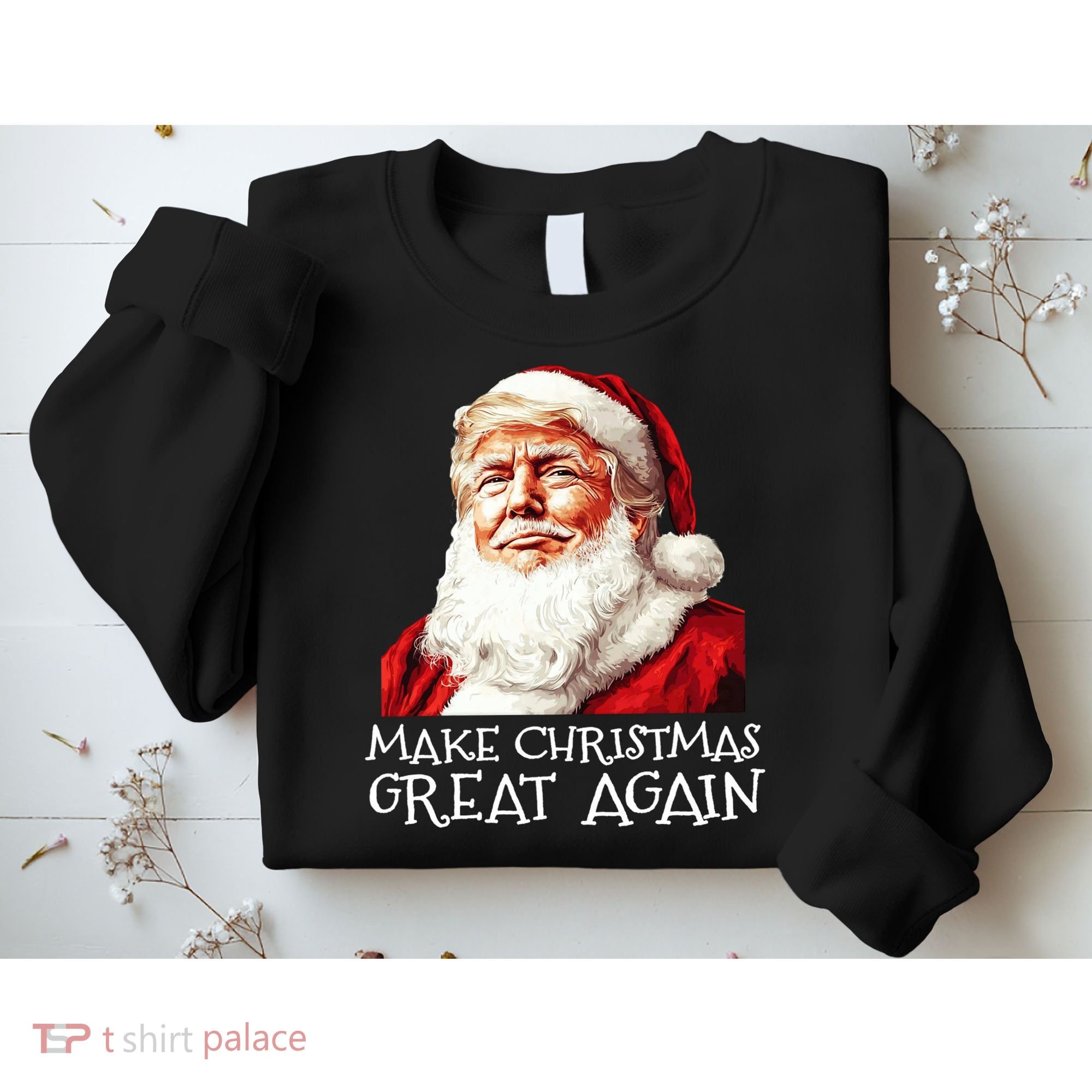 Make A Christmas Great Again Xmas President Trump Maga Santa Sweatshirt
