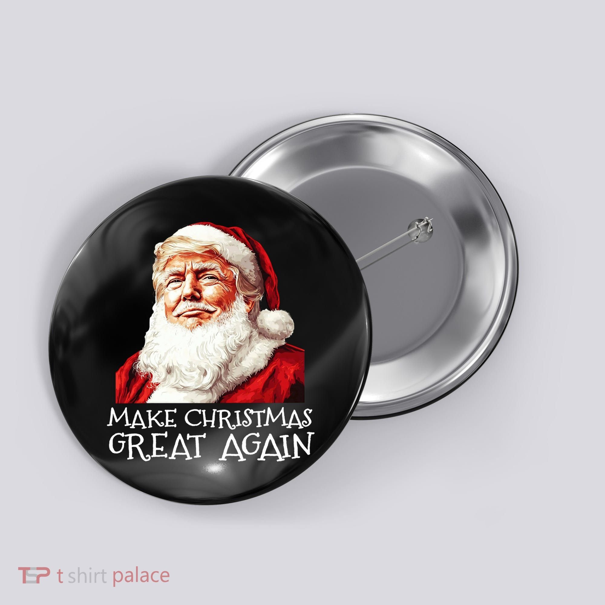 Make A Christmas Great Again Xmas President Trump Maga Santa Button