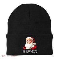 Make A Christmas Great Again Xmas President Trump Maga Santa Beanie thumb 0