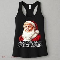 Make A Christmas Great Again Xmas President Trump Maga Santa Women's Tank Top thumb 3
