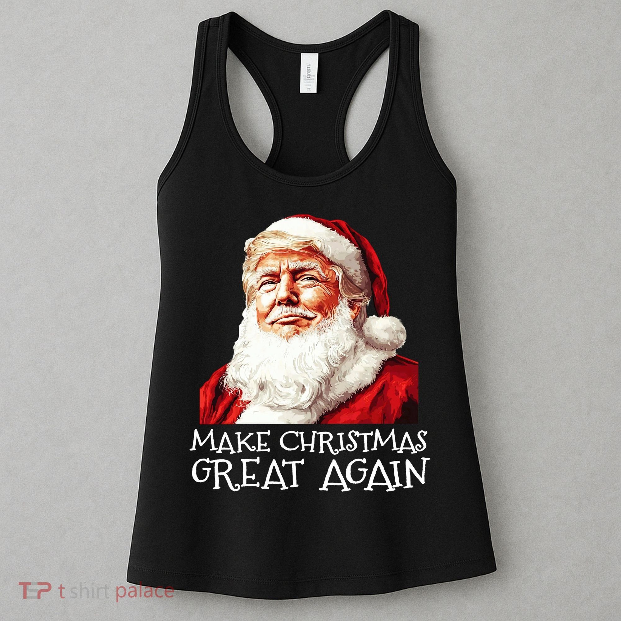 Make A Christmas Great Again Xmas President Trump Maga Santa Women's Tank Top