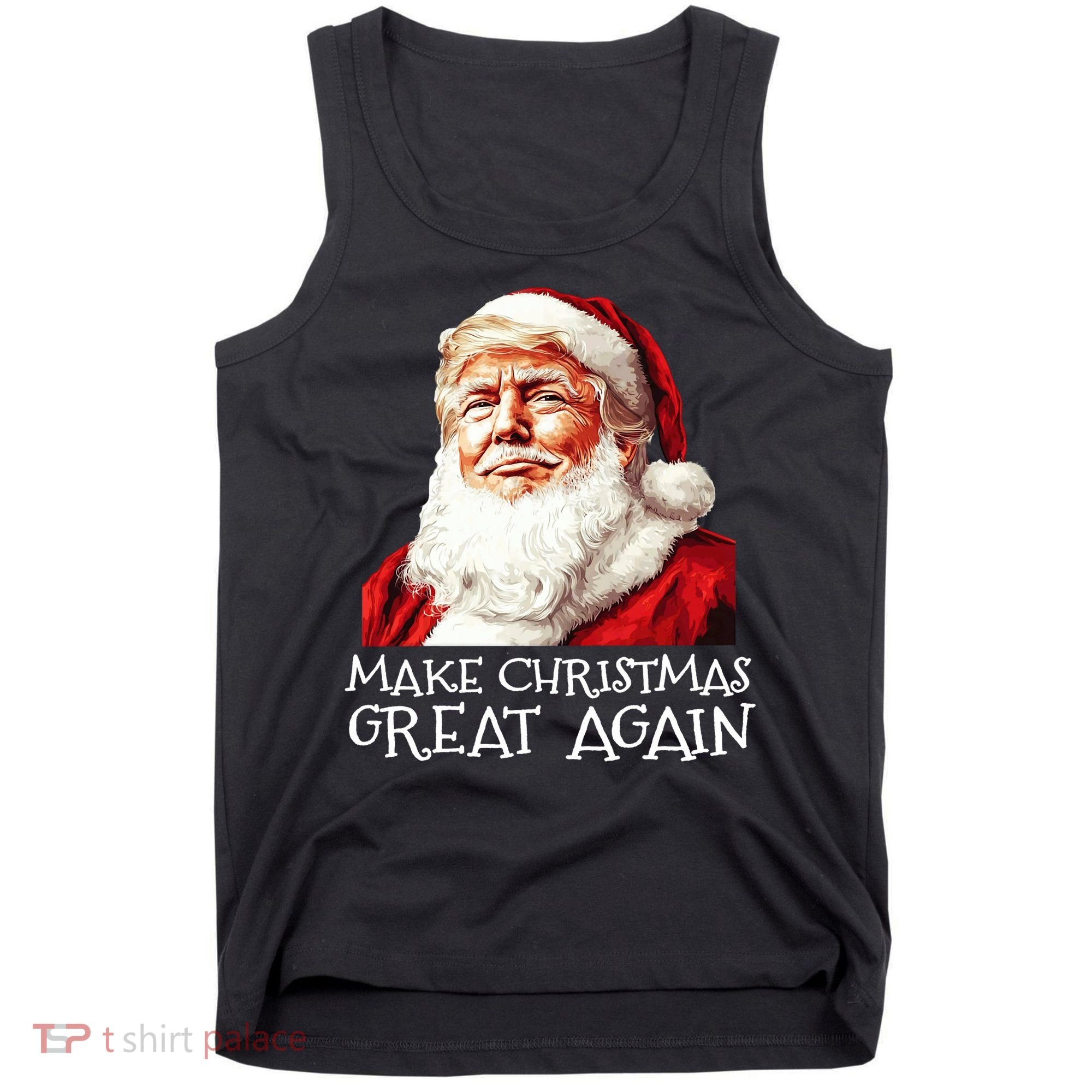 Make A Christmas Great Again Xmas President Trump Maga Santa Tank Top
