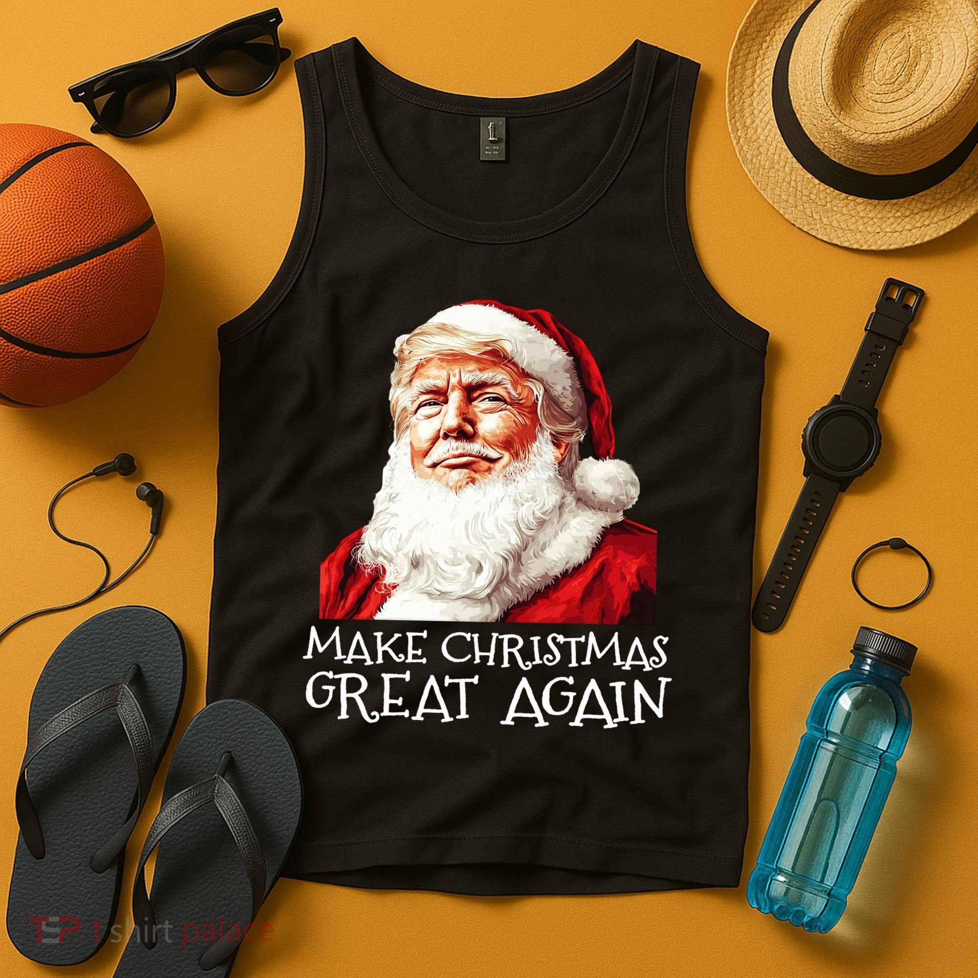 Make A Christmas Great Again Xmas President Trump Maga Santa Tank Top