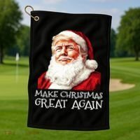 Make A Christmas Great Again Xmas President Trump Maga Santa Golf Towel thumb 1
