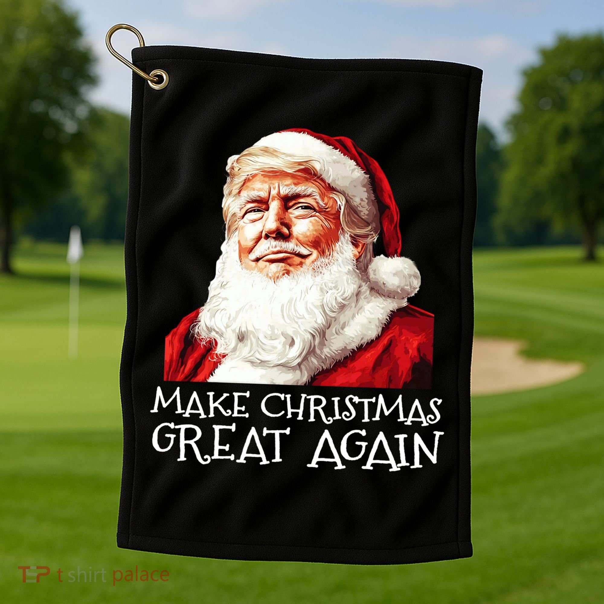 Make A Christmas Great Again Xmas President Trump Maga Santa Golf Towel