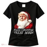 Make A Christmas Great Again Xmas President Trump Maga Santa Women's T-Shirt thumb 0