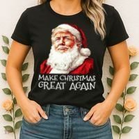 Make A Christmas Great Again Xmas President Trump Maga Santa Women's T-Shirt thumb 2