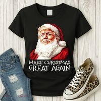 Make A Christmas Great Again Xmas President Trump Maga Santa Women's T-Shirt thumb 3