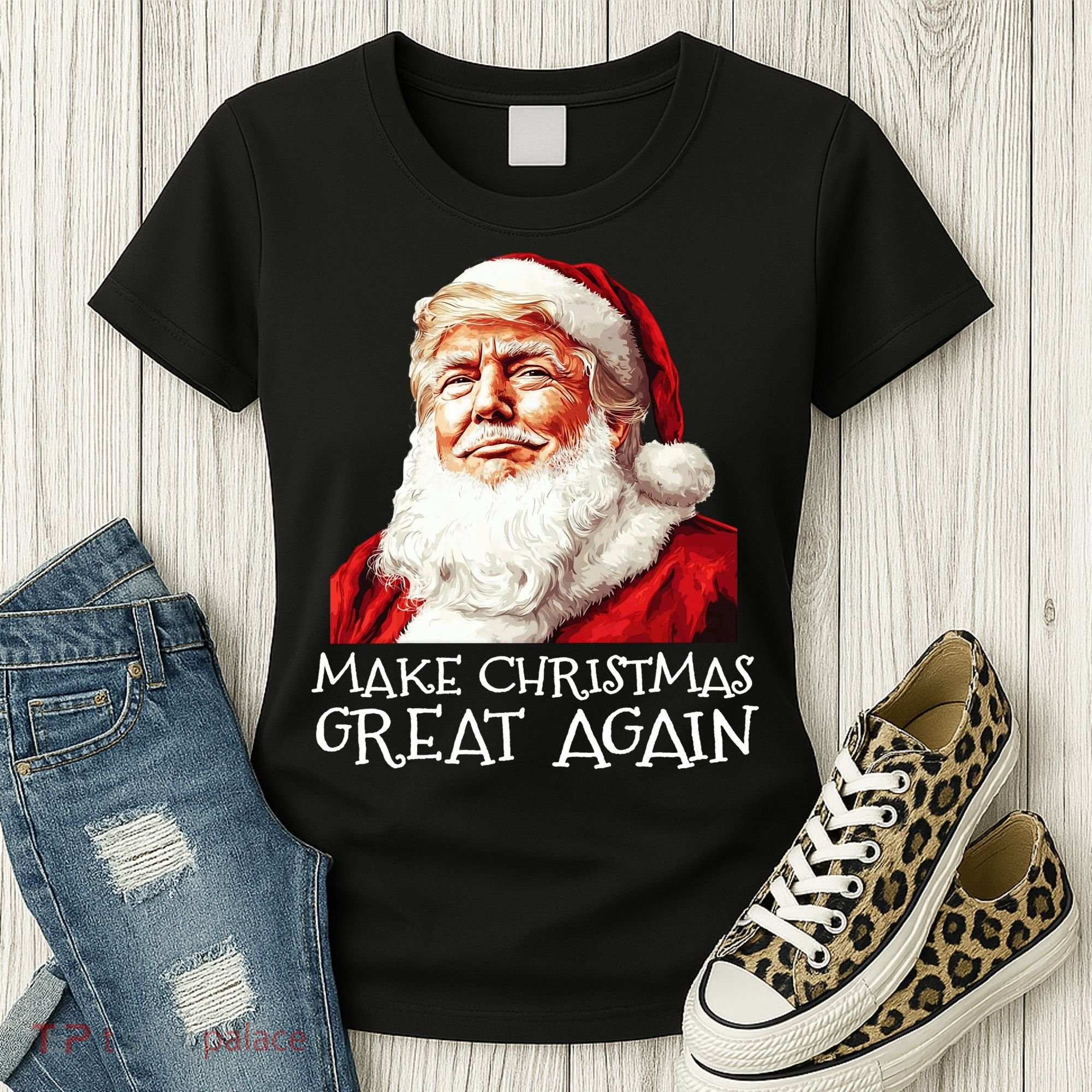 Make A Christmas Great Again Xmas President Trump Maga Santa Women's T-Shirt
