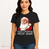 Make A Christmas Great Again Xmas President Trump Maga Santa Women's T-Shirt thumb 4