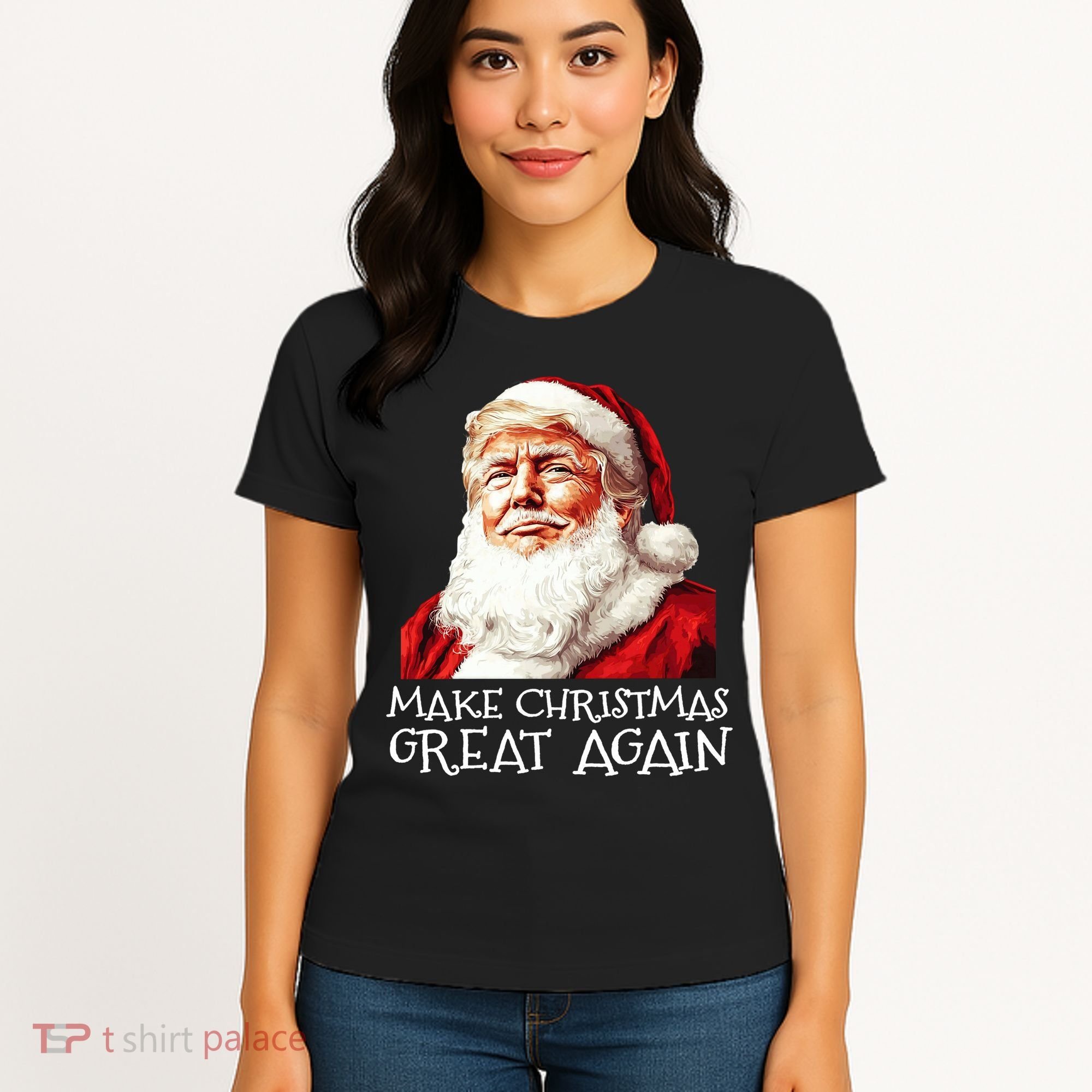 Make A Christmas Great Again Xmas President Trump Maga Santa Women's T-Shirt