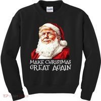 Make A Christmas Great Again Xmas President Trump Maga Santa Kids Sweatshirt thumb 0