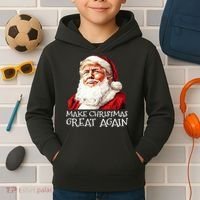 Make A Christmas Great Again Xmas President Trump Maga Santa Kids Hoodie thumb 2