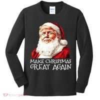 Make A Christmas Great Again Xmas President Trump Maga Santa Kids Long Sleeve Shirt thumb 0
