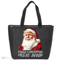 Make A Christmas Great Again Xmas President Trump Maga Santa Tote Bag thumb 0