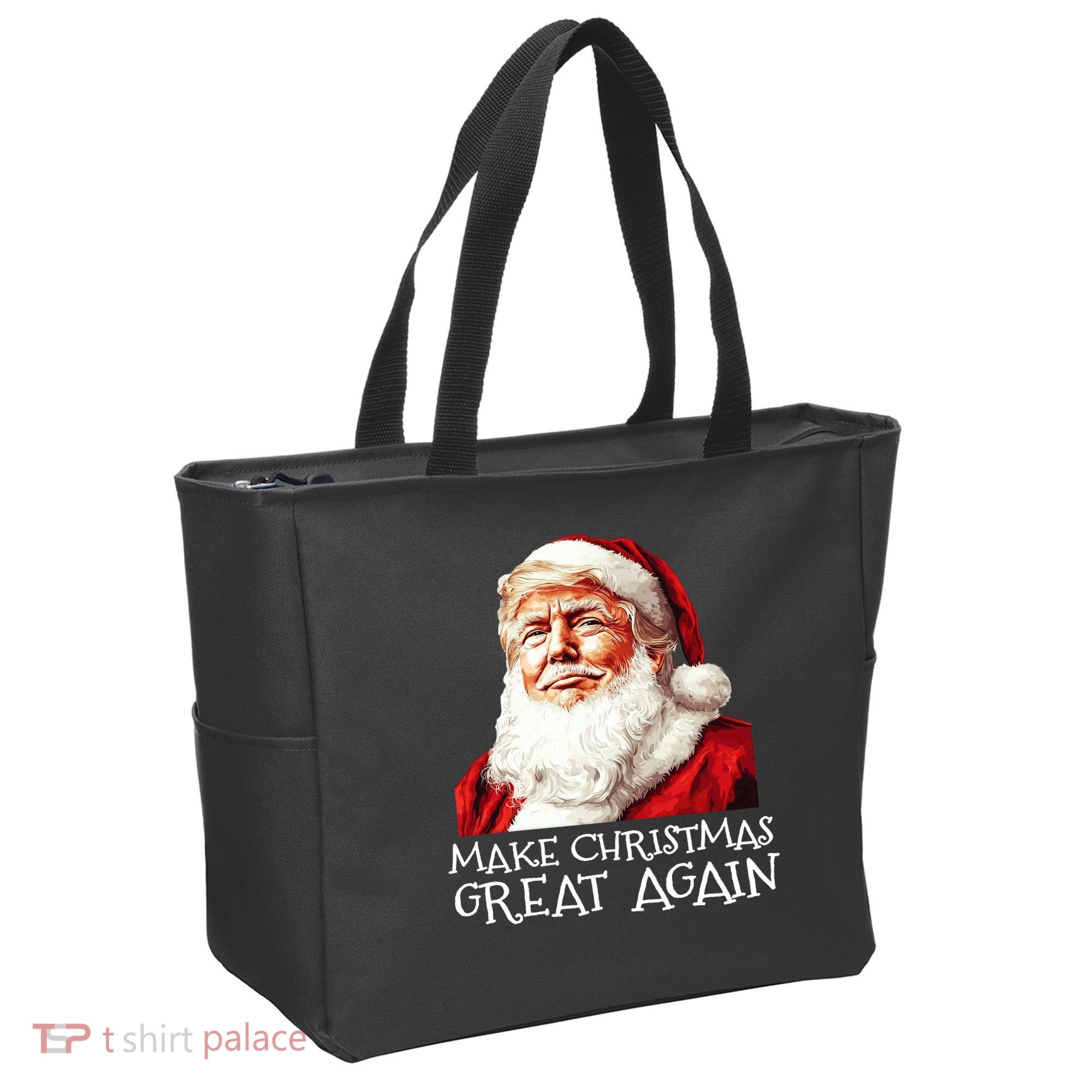 Make A Christmas Great Again Xmas President Trump Maga Santa Tote Bag