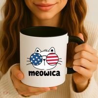 Meowica America Cat Cute Coffee Mug thumb 3