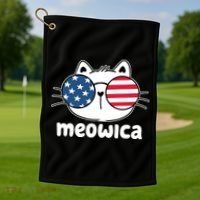 Meowica America Cat Cute Golf Towel thumb 1