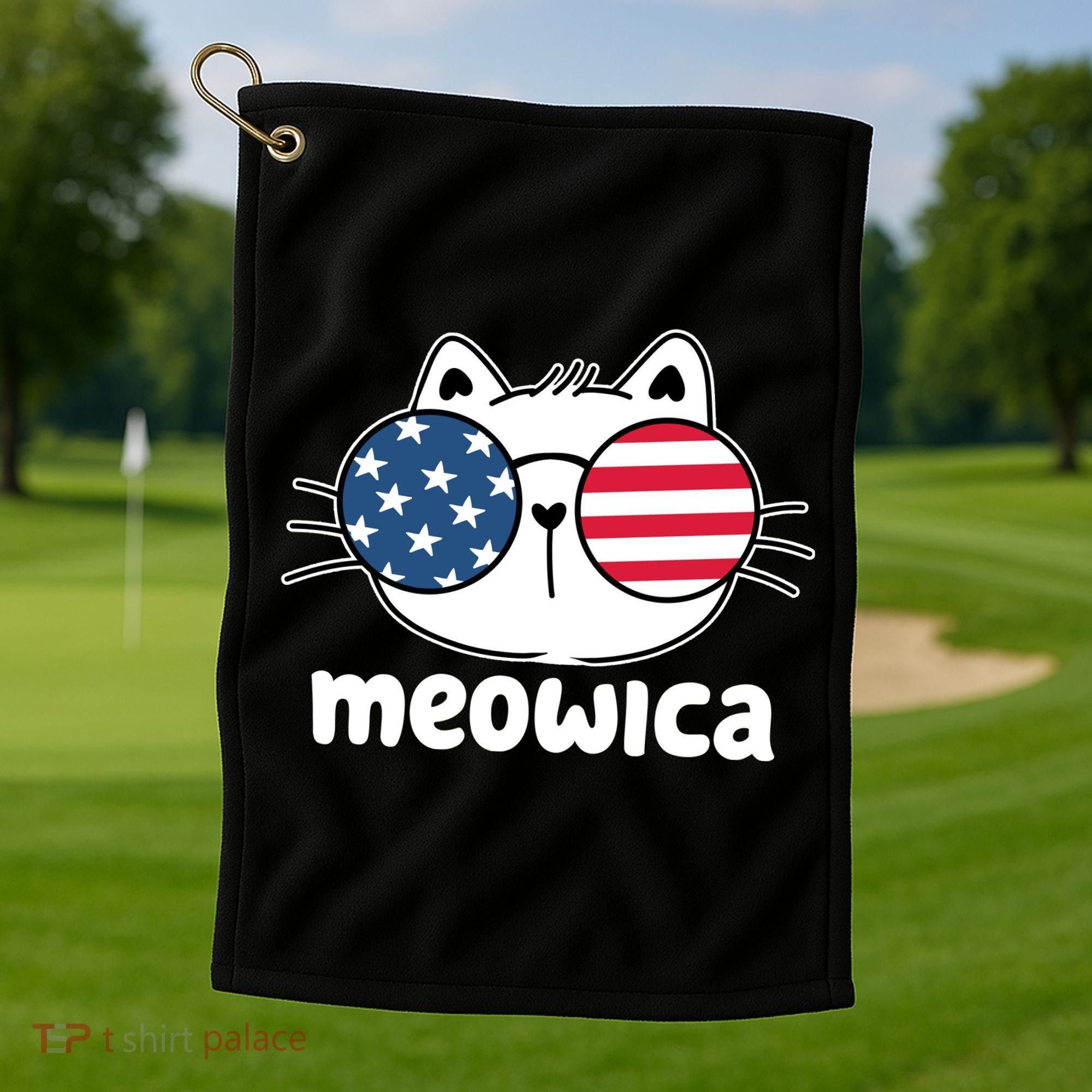 Meowica America Cat Cute Golf Towel