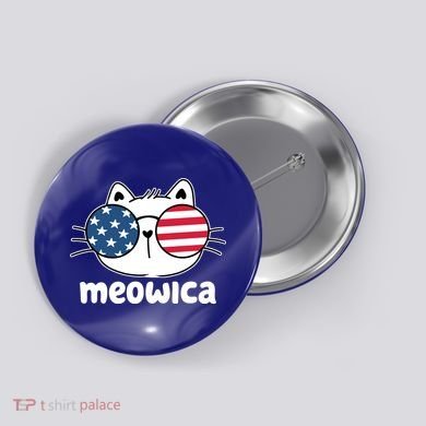 Meowica America Cat Cute Button