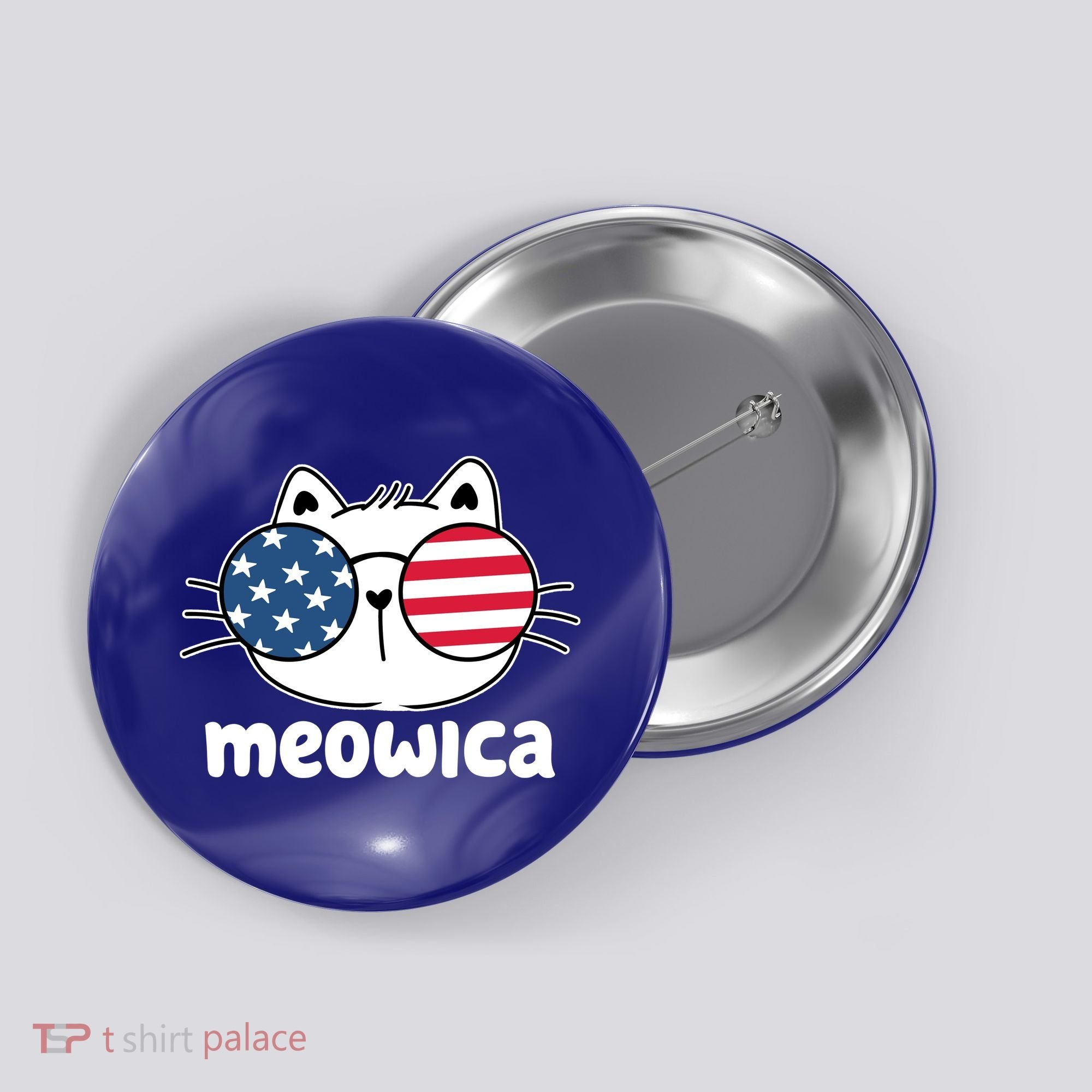 Meowica America Cat Cute Button
