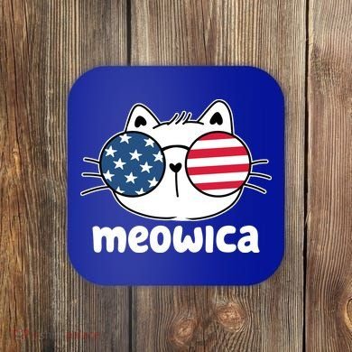 Meowica America Cat Cute Coaster