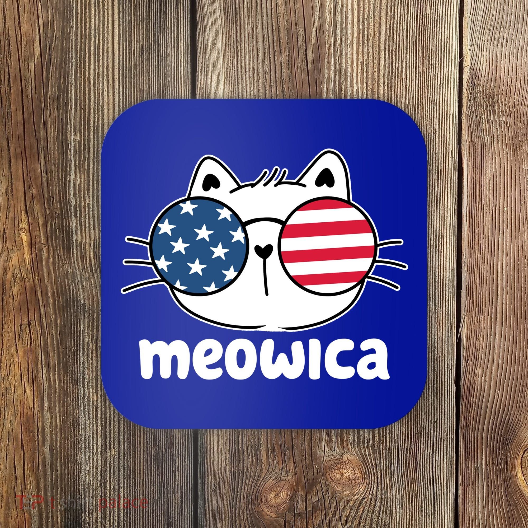 Meowica America Cat Cute Coaster
