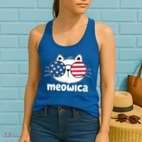 Meowica America Cat Cute Women's Tank Top thumb 2