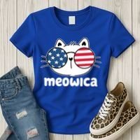 Meowica America Cat Cute Women's T-Shirt thumb 3
