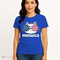 Meowica America Cat Cute Women's T-Shirt thumb 4