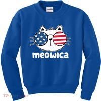 Meowica America Cat Cute Kids Sweatshirt thumb 0