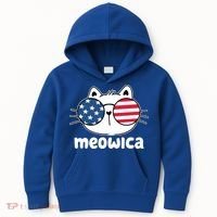 Meowica America Cat Cute Kids Hoodie thumb 0