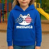 Meowica America Cat Cute Kids Hoodie thumb 3