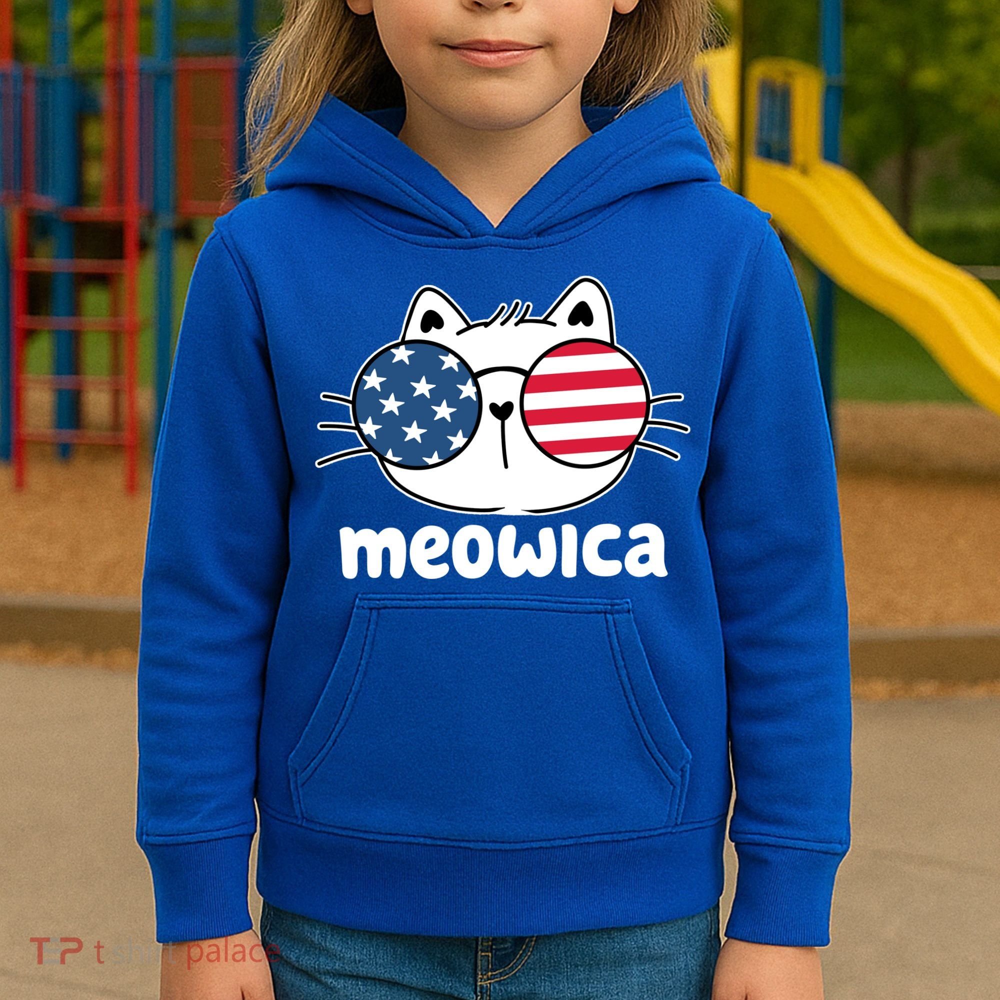 Meowica America Cat Cute Kids Hoodie