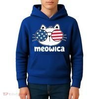 Meowica America Cat Cute Kids Hoodie thumb 4