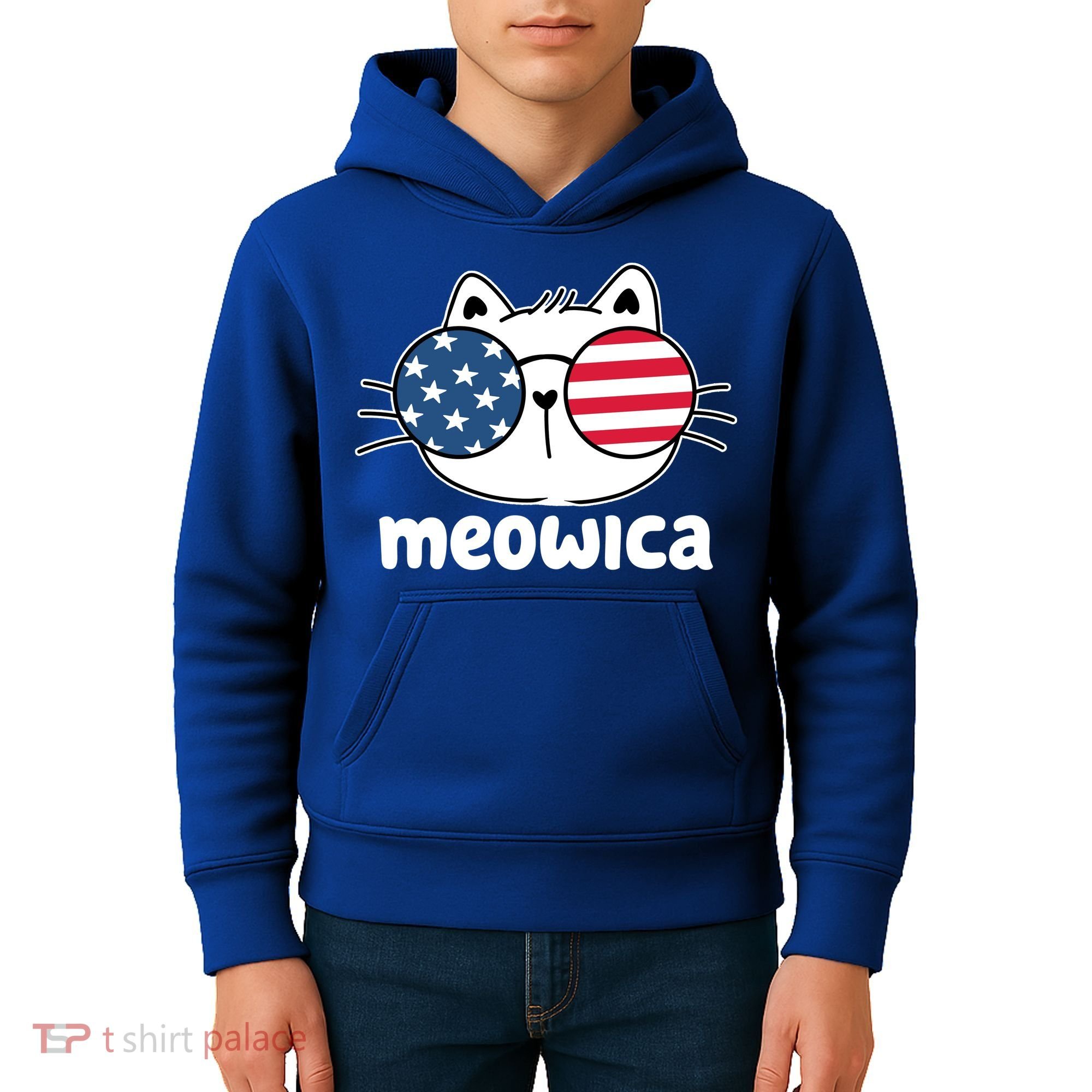 Meowica America Cat Cute Kids Hoodie