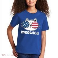 Meowica America Cat Cute Kids T-Shirt thumb 2
