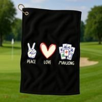 Mahjong Art Chinese Mah Jongg Game Lover Golf Towel thumb 1