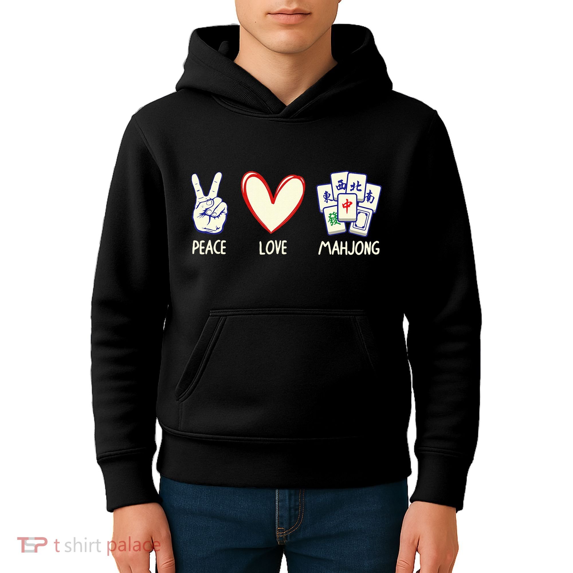 Mahjong Art Chinese Mah Jongg Game Lover Kids Hoodie
