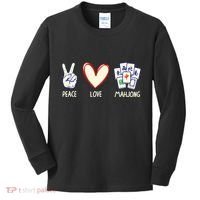 Mahjong Art Chinese Mah Jongg Game Lover Kids Long Sleeve Shirt thumb 0