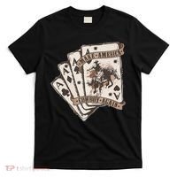 Make America Cowboy Again Western Cowboy Poker Funny Donald Trump Quote T-Shirt thumb 0
