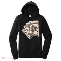 Make America Cowboy Again Western Cowboy Poker Funny Donald Trump Quote Women's Hoodie thumb 0