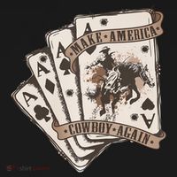 Make America Cowboy Again Western Cowboy Poker Funny Donald Trump Quote Women's Hoodie thumb 2